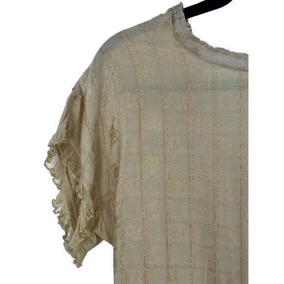 RARE Free People Y2K Ruffle Sleeve Empire Waist Boho Prairie Lace Midi Dress - Picture 12 of 16